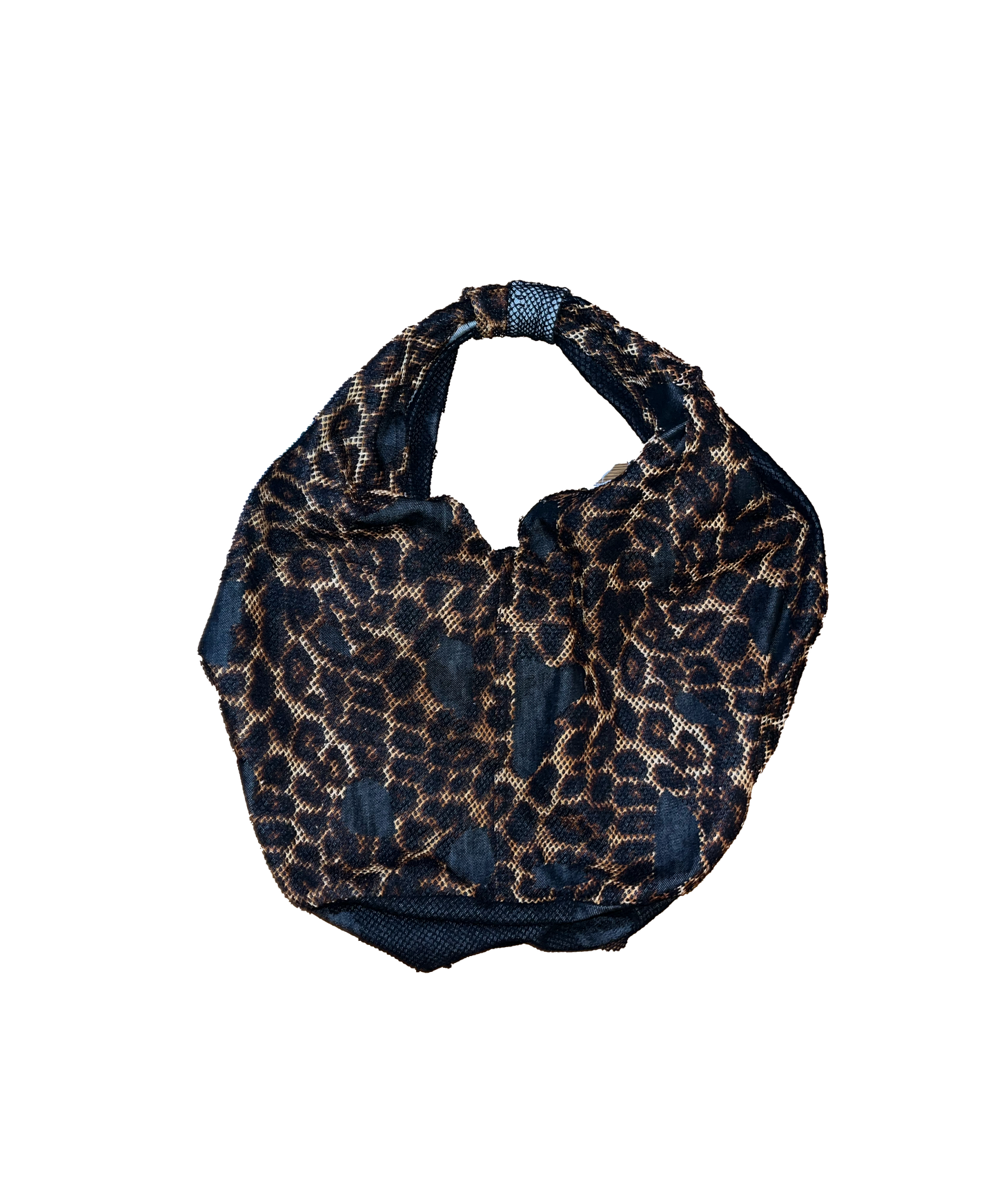 LEOPARD MESH DENIM BAG