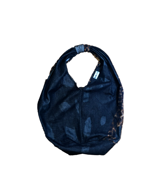 LEOPARD MESH DENIM BAG