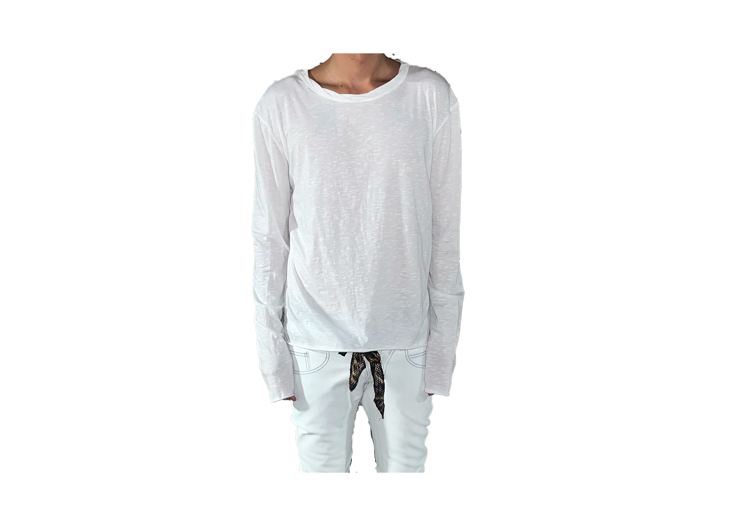 WHITE THUMBHOLE LONGSLEEVE